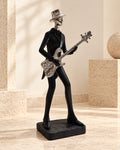 Sculpture guitariste noire et argentée | Atlas Maison