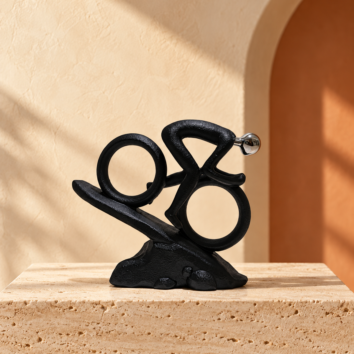 Sculpture décorative Cycliste en équilibre – Noir ou Blanc