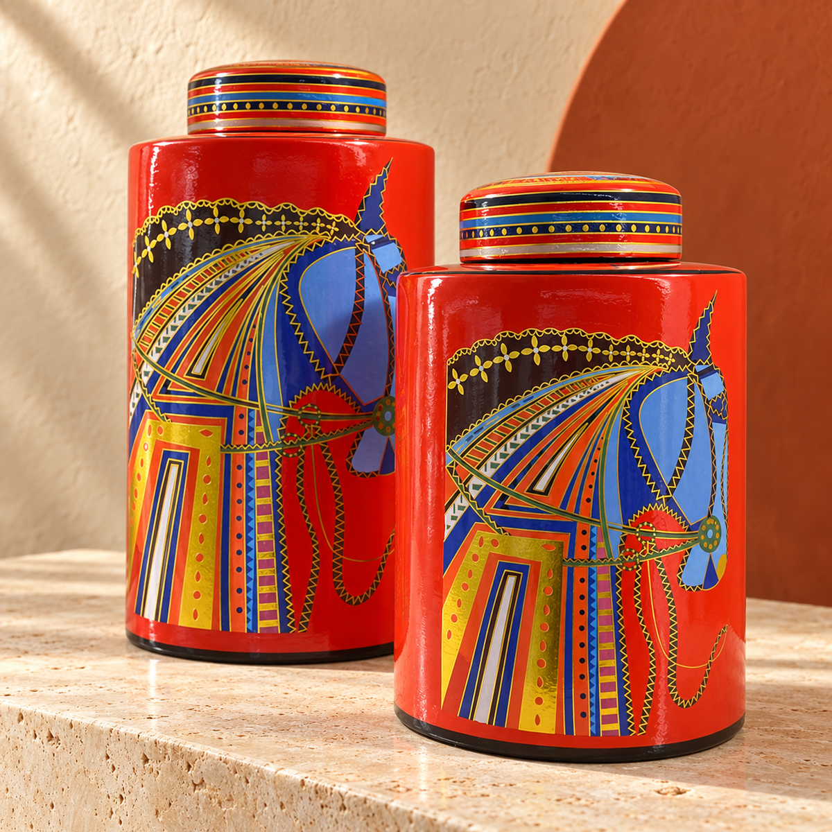 Pots décoratifs Cheval – Rouge, plusieurs formats