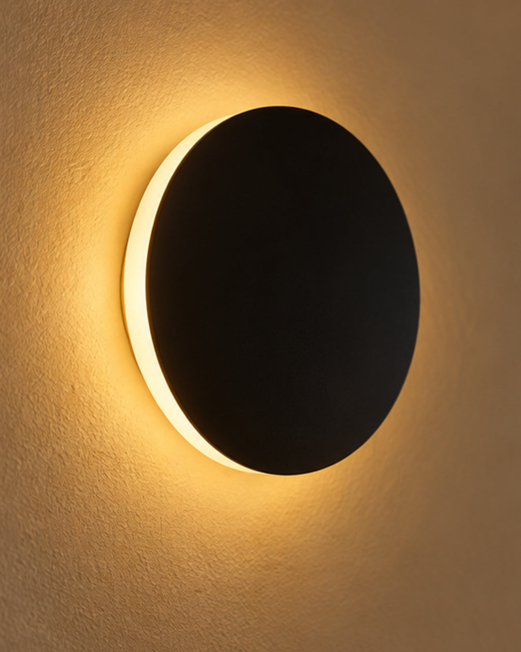 Applique murale LED ronde noire | Atlas Maison
