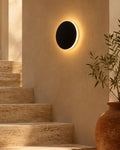 Applique murale LED ronde noire | Atlas Maison