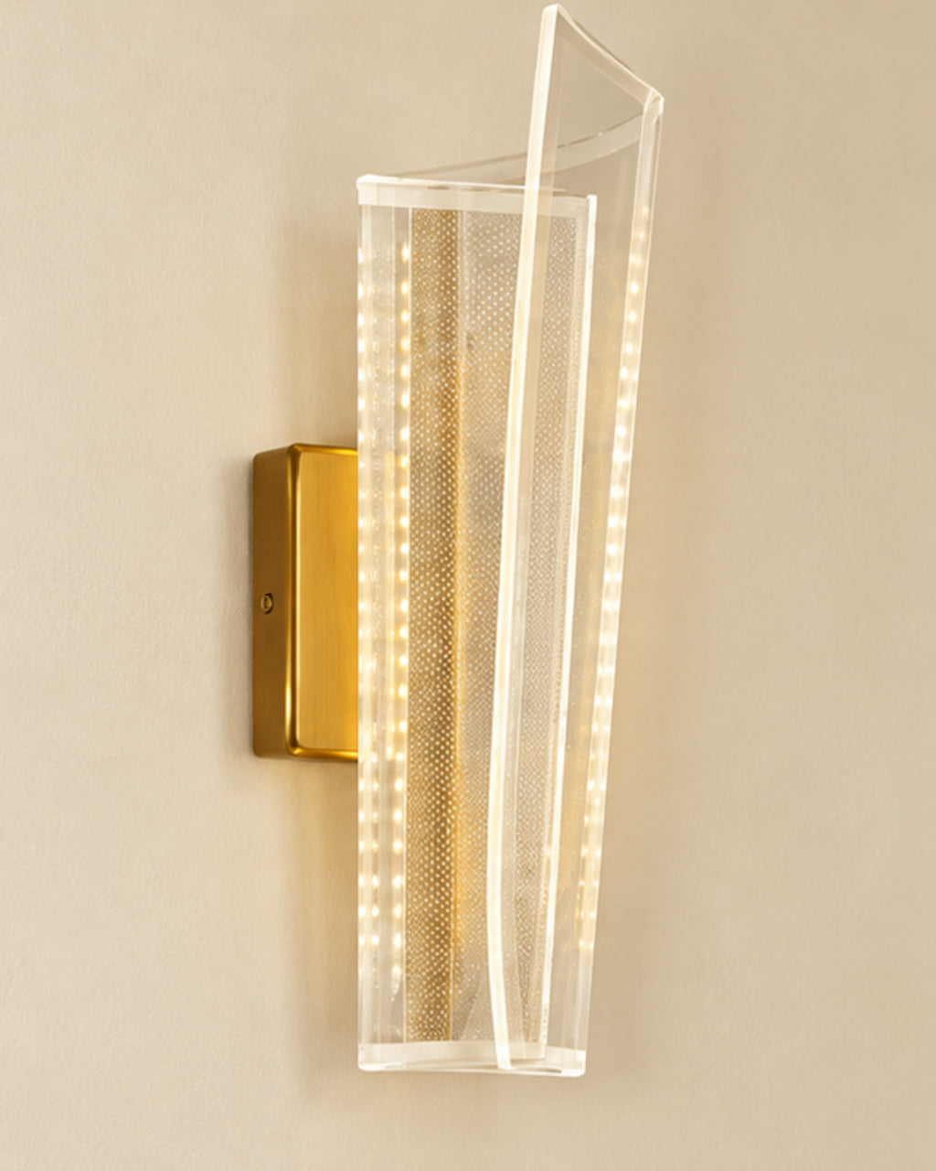 Applique murale LED dorée et transparente | Atlas Maison