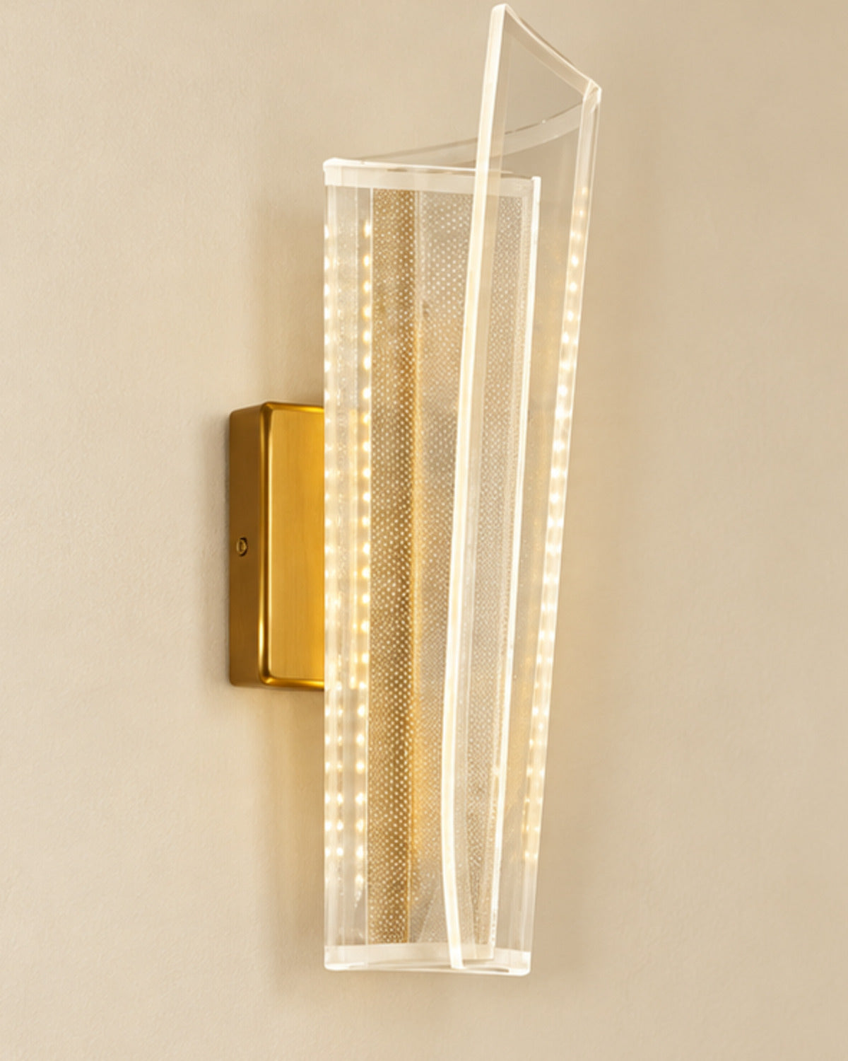 Applique murale LED dorée et transparente | Atlas Maison
