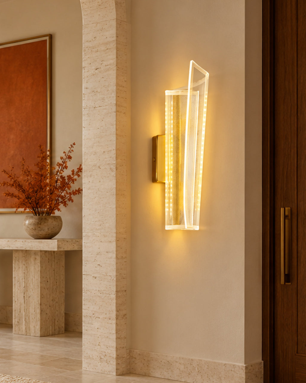Applique murale LED dorée et transparente | Atlas Maison