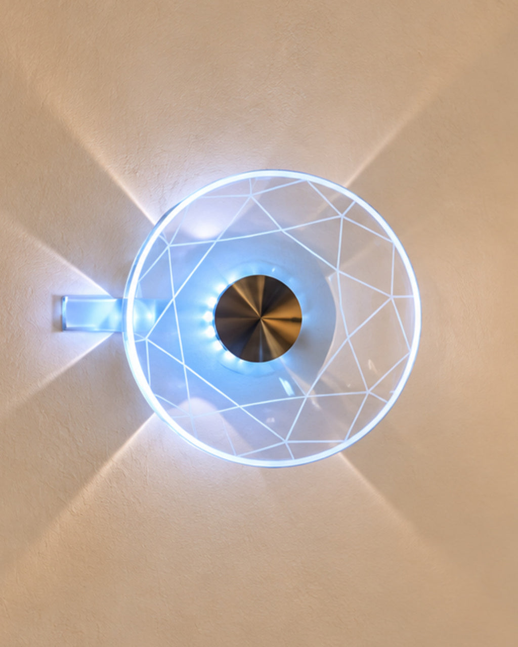 Applique LED ronde transparente et géométrique | Atlas Maison
