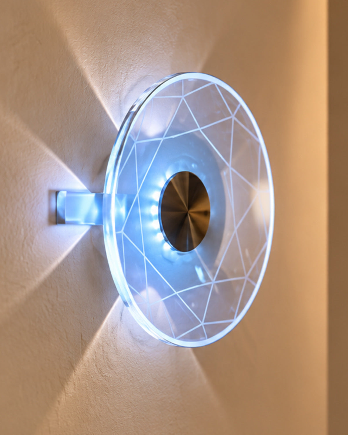 Applique LED ronde transparente et géométrique | Atlas Maison