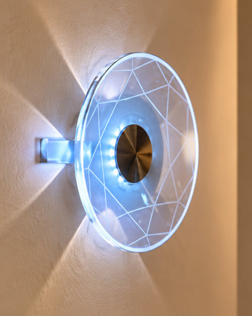 Applique LED ronde transparente et géométrique | Atlas Maison
