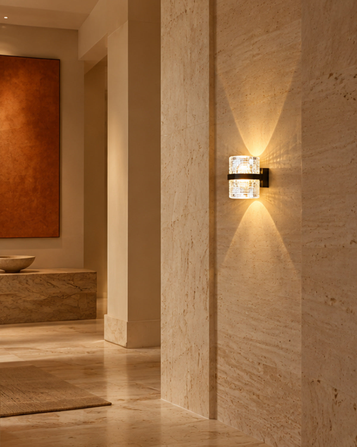 Applique murale LED transparente effet cristal | Atlas Maison