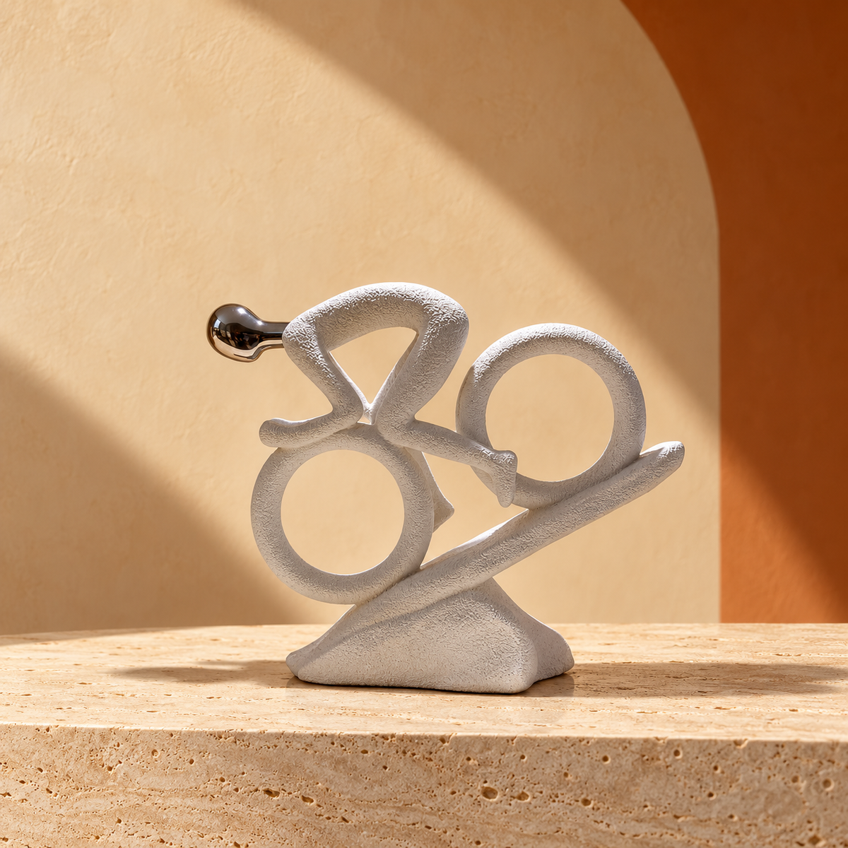 Sculpture décorative Cycliste en équilibre – Noir ou Blanc